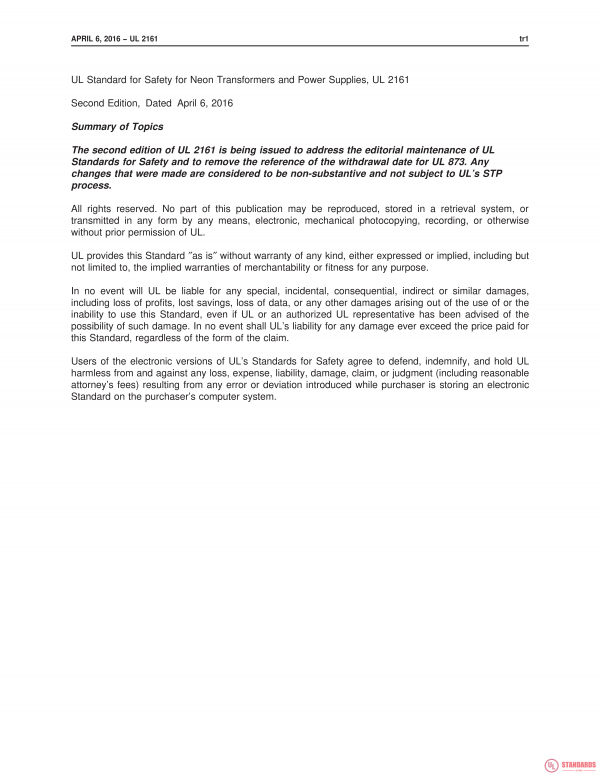 UL 2161 PDF UL 2161 PDF